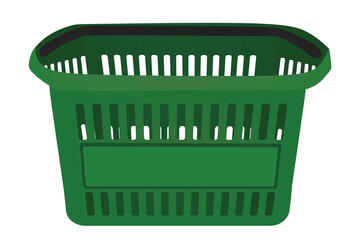 Green supermarket basket. vector illustration