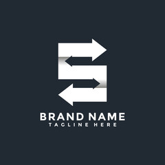 monogram logo letter S and arrows