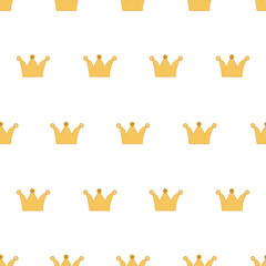 Cute crown seamless pattern vector on isolated white background.