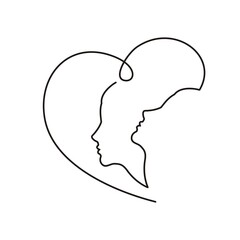 Silhouette of a thin line face