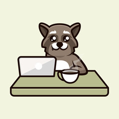 Mongoose cute mascot design illustration