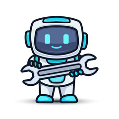 Fototapeta premium Robot cute mascot design illustration