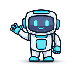 Fototapeta premium Robot cute mascot design illustration