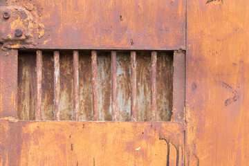 rusty old metal barn door