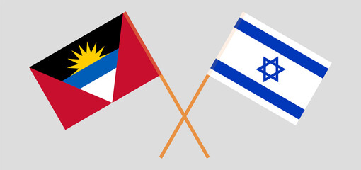Crossed flags of Israel and Antigua and Barbuda