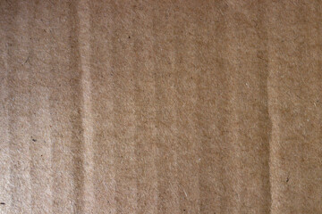Brown cardboard texture with corrugated texture, background