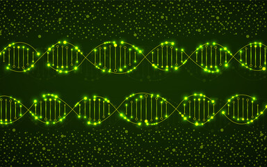 Fototapeta premium Abstract neon spiral of DNA, glowing molecular background and science concept. Vector illustration