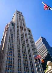 famous classic skyscraper downtown Manhattan New York City