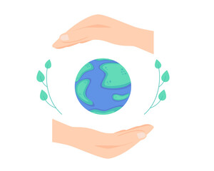 International Day for the Preservation of the Ozone Layer, globe, hands and leaves