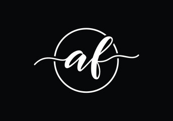 A F letter sign symbol. Initial Letter A F Logo Design Vector Template. Monogram logo