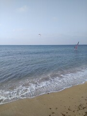 Beautiful landscape of the Mediterranean Sea in summer in Haifa.