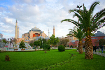 Naklejka premium The glorious museum of Hagia Sophia in modern Istanbul