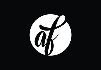 A F letter sign symbol. Initial Letter A F Logo Design Vector Template. Monogram logo