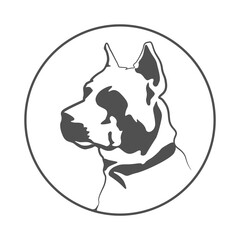 Pitbul silhouette. American staffordshire terrier dog icon