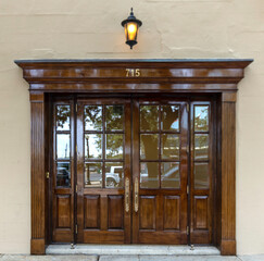 Double wooden doors