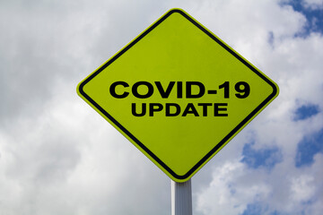 Sign with Covid-19update  text