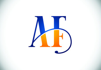 A F letter sign symbol. Initial Letter A F Logo Design Vector Template. Monogram logo