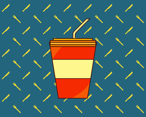 Ilustración Textura bebida comida rápida