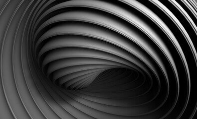Abstract geometric and twirl backound.3d illustration,Black swirl pattern 