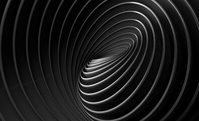 Abstract geometric and twirl backound.3d illustration,Black swirl pattern 