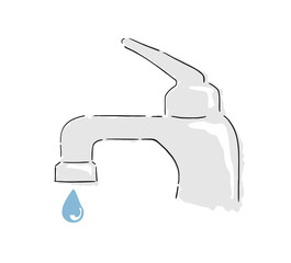 Creative design of water tap illustration