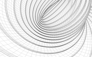 Swirl lines pattern.Abstract blueprint geometric and twirl backound.3d illustration