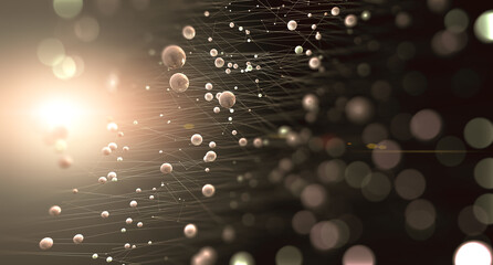 Science and technology background.Mesh and net design.Abstract 3d illustration of science innovation and modern technology