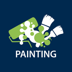 Vector logo of a painter, painting work