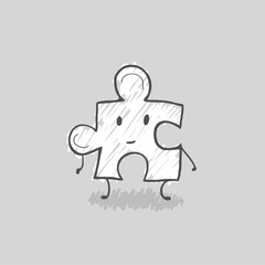 Creative design of puzzle piece illustration