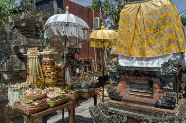 A small Hindu altar in the Ulun Danu water temple complex.