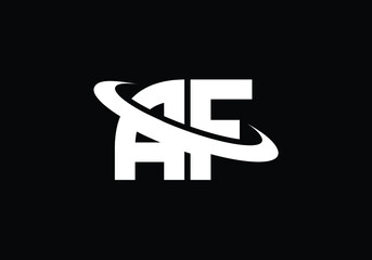 A F letter sign symbol. Initial Letter A F Logo Design Vector Template. Monogram logo