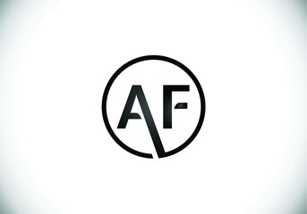 A F letter sign symbol. Initial Letter A F Logo Design Vector Template. Monogram logo
