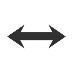 arrow direction related icon, arrows point two sides silhouette style