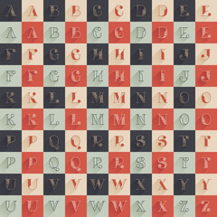 Classic alphabet with premium decoration. Four style serif font set.