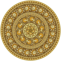 Vector ornament vintage ethnic round illustration