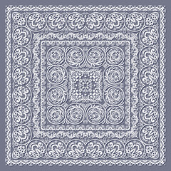 Abstract ethnic nature lace square illustration.