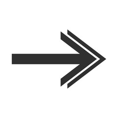 arrow direction related icon, right pointed orientation double head silhouette style