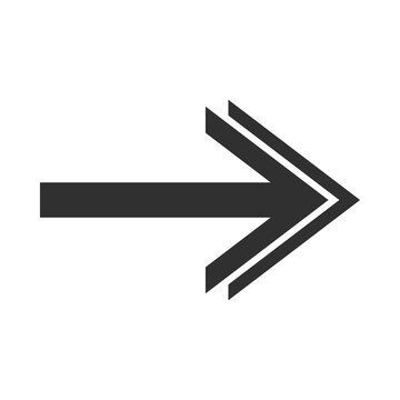 Arrow Direction Related Icon, Right Pointed Orientation Double Head Silhouette Style