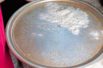 Flour scattered on the surface