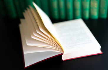 Open book on the table