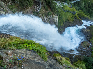 Climbing on the Stuibenfall via ferrata