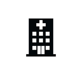 Hospital icon vector logo design template