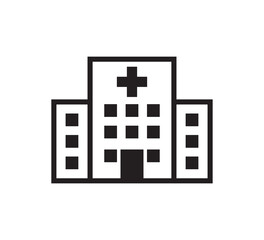 Hospital icon vector logo design template