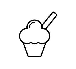 Ice cream icon flat style trendy illustration