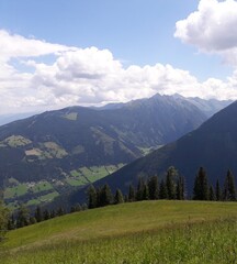 Fototapeta premium View onto Austrian valley on a sunny day 