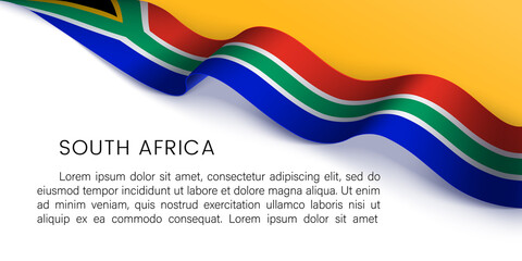 South Africa horizontal banner with national flag.