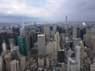 new york city skyline from empire state building