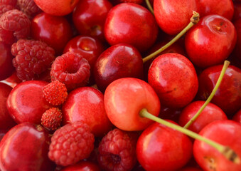 Cherry, Raspberry and Strawberry Fruit Pohotography