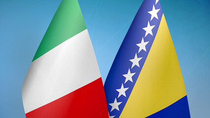 Italy and Bosnia and Herzegovina two flags