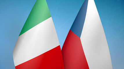 Italy and Czech Republic two flags